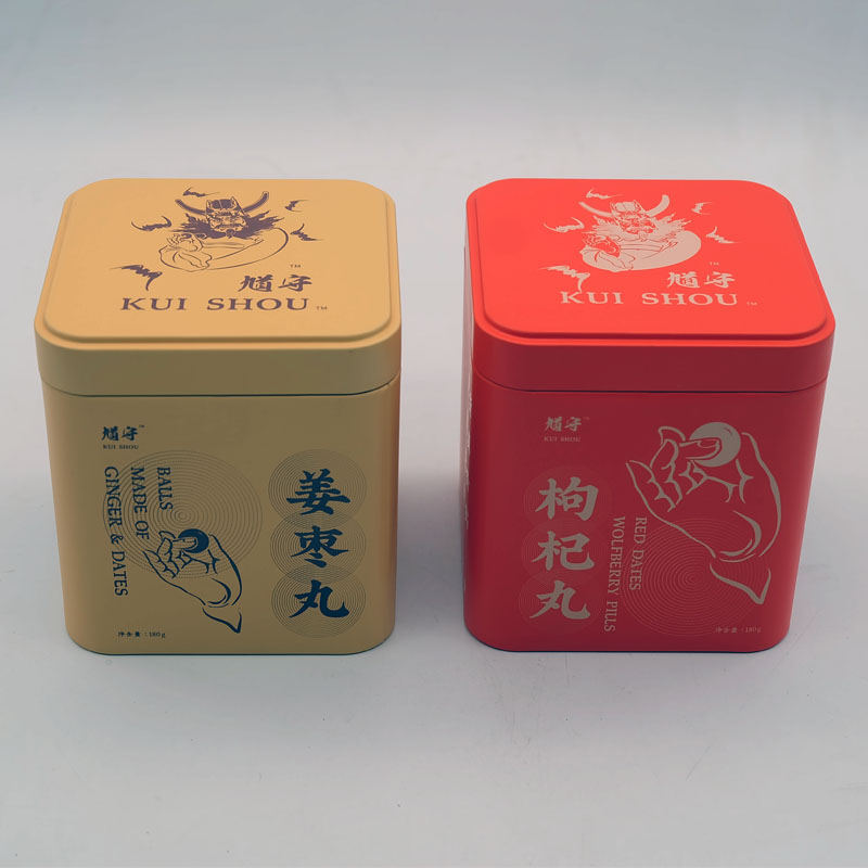 square tea tin box