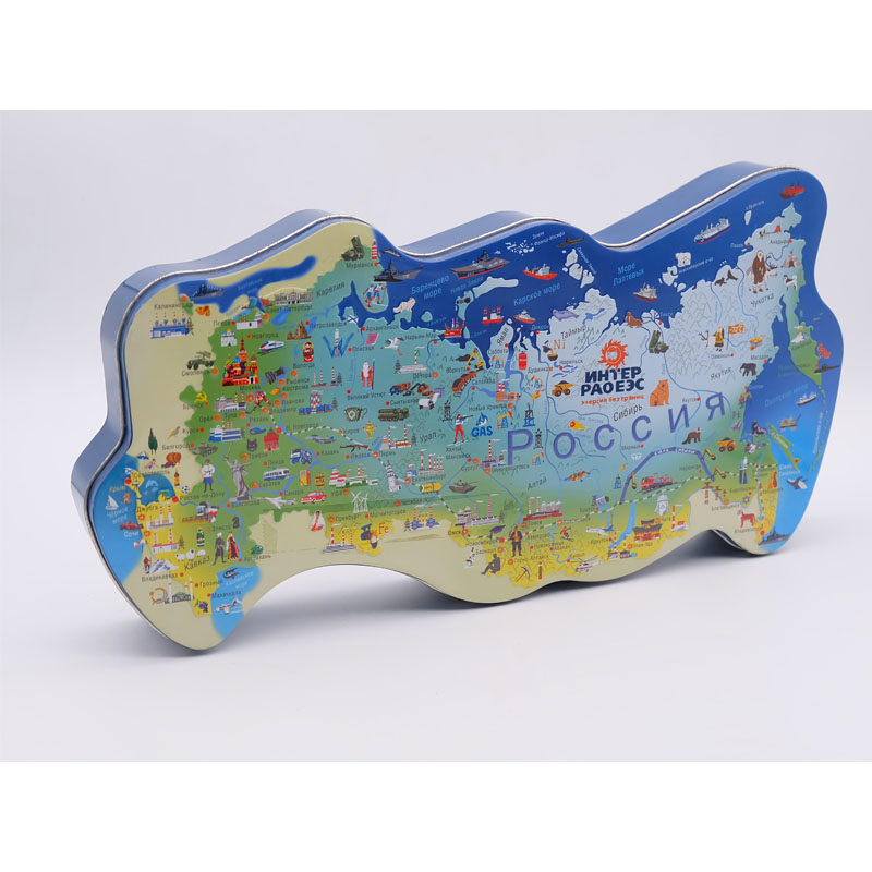 Map irregular-shape tin box